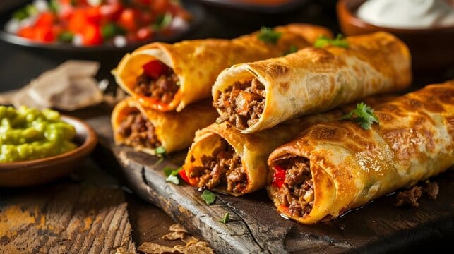 Beef and Cheese Chimichangas 2