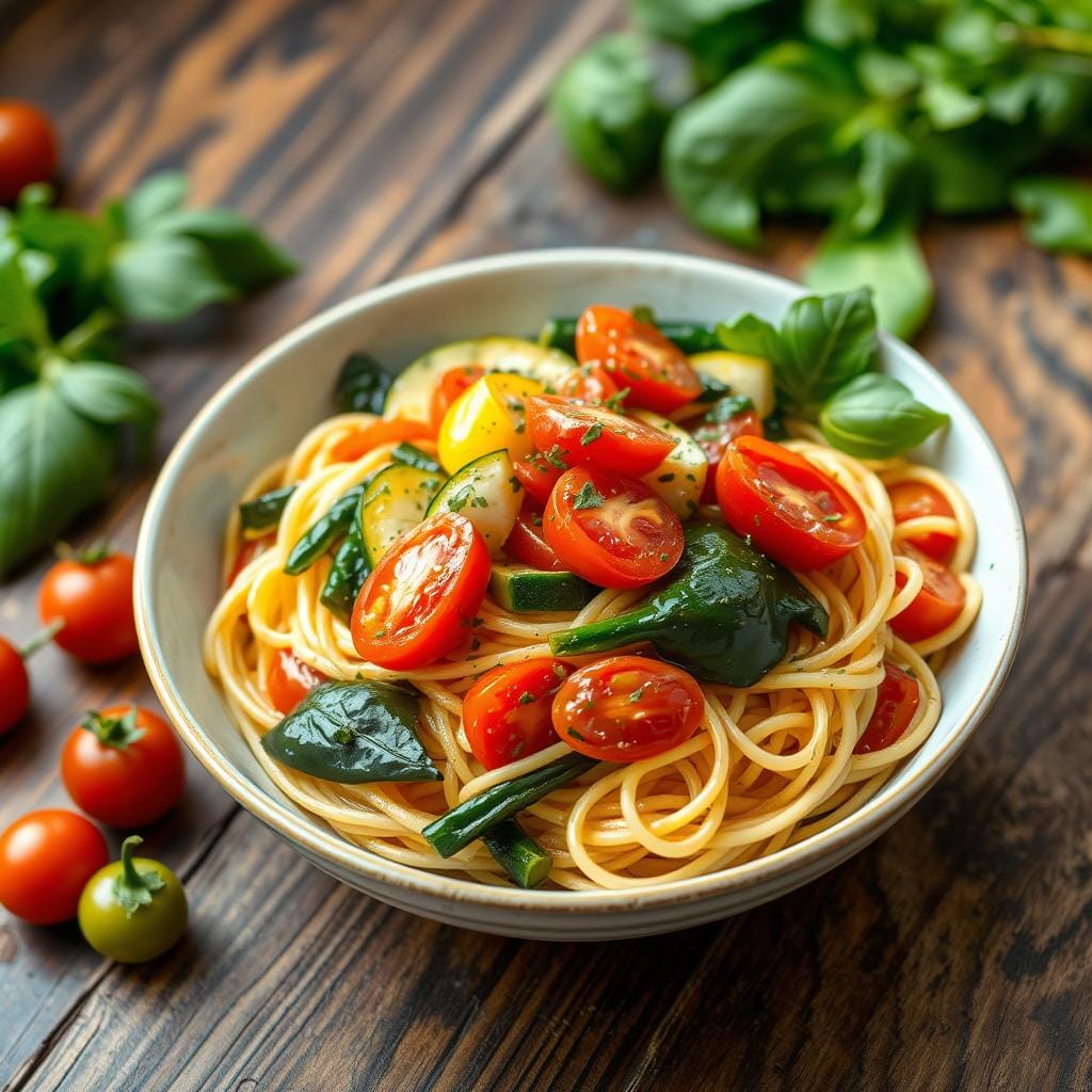 Spaghetti with Fresh Vegetables spaghetti dishes