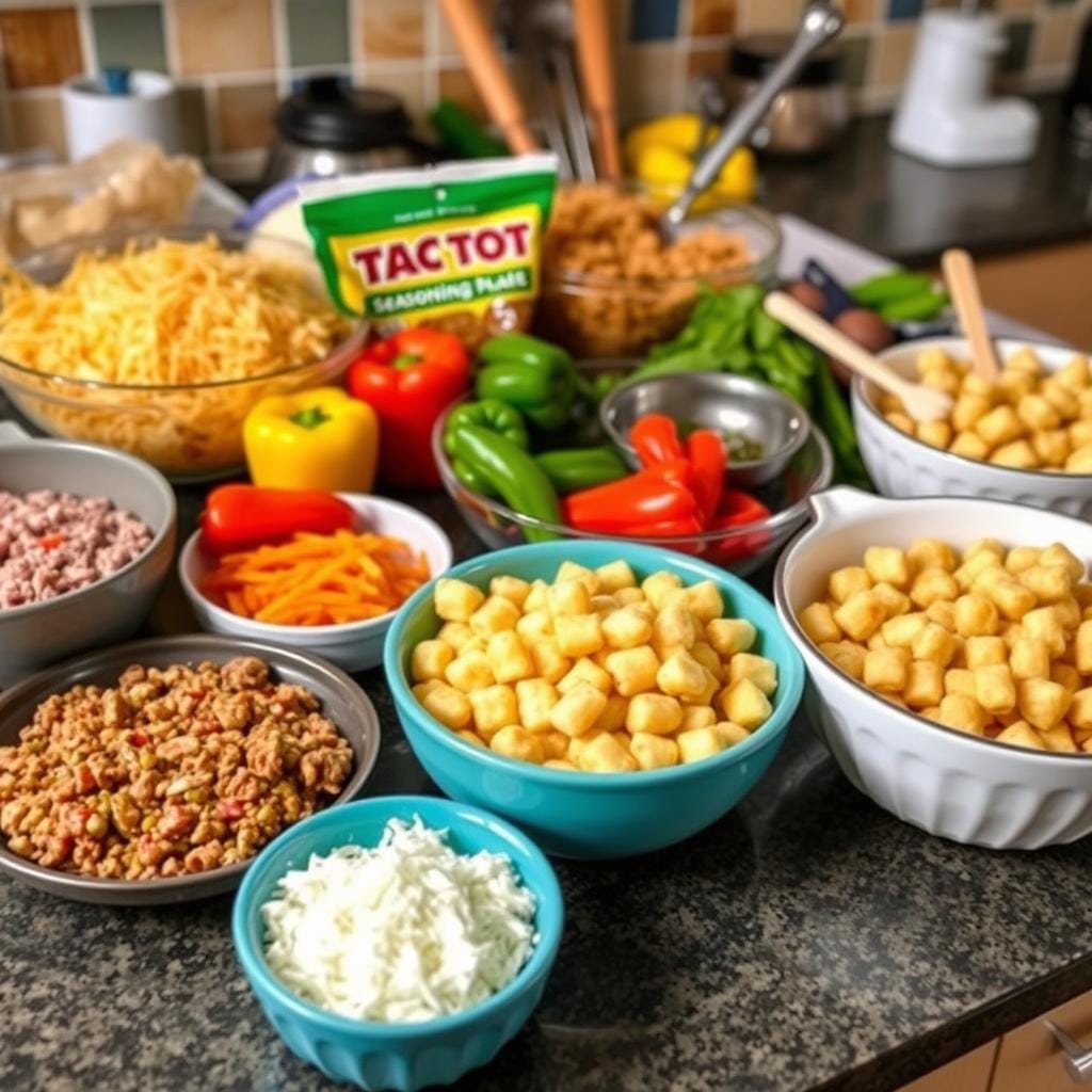 Taco Tater Tot Casserole Preparation Taco Tater Tot Casserole Preparation