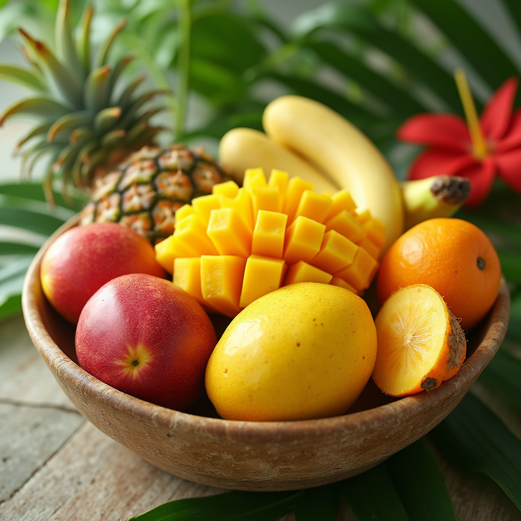 A-Vibrant-Tropical-Fruit-Bowl A Vibrant Tropical Fruit Bowl