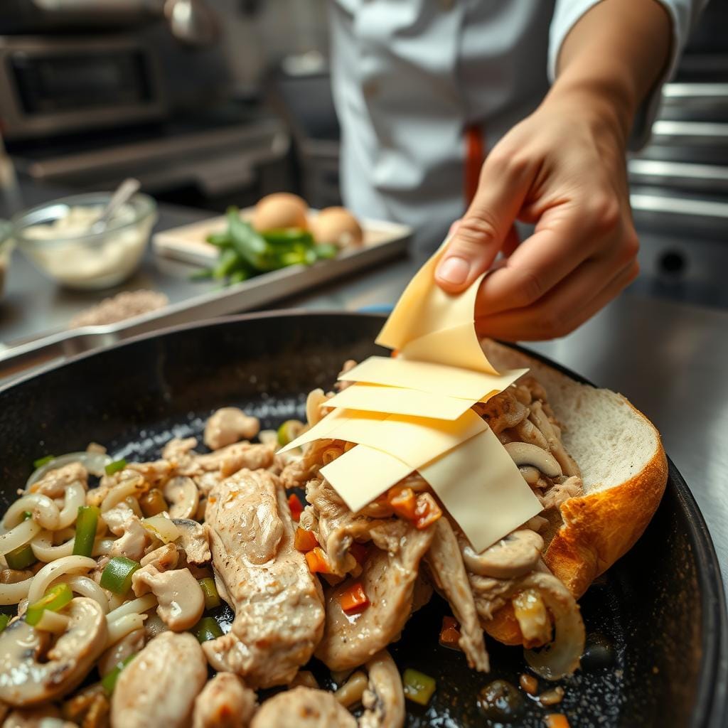 Chicken Philly Cheesesteak Preparation Chicken Philly Cheesesteak Preparation