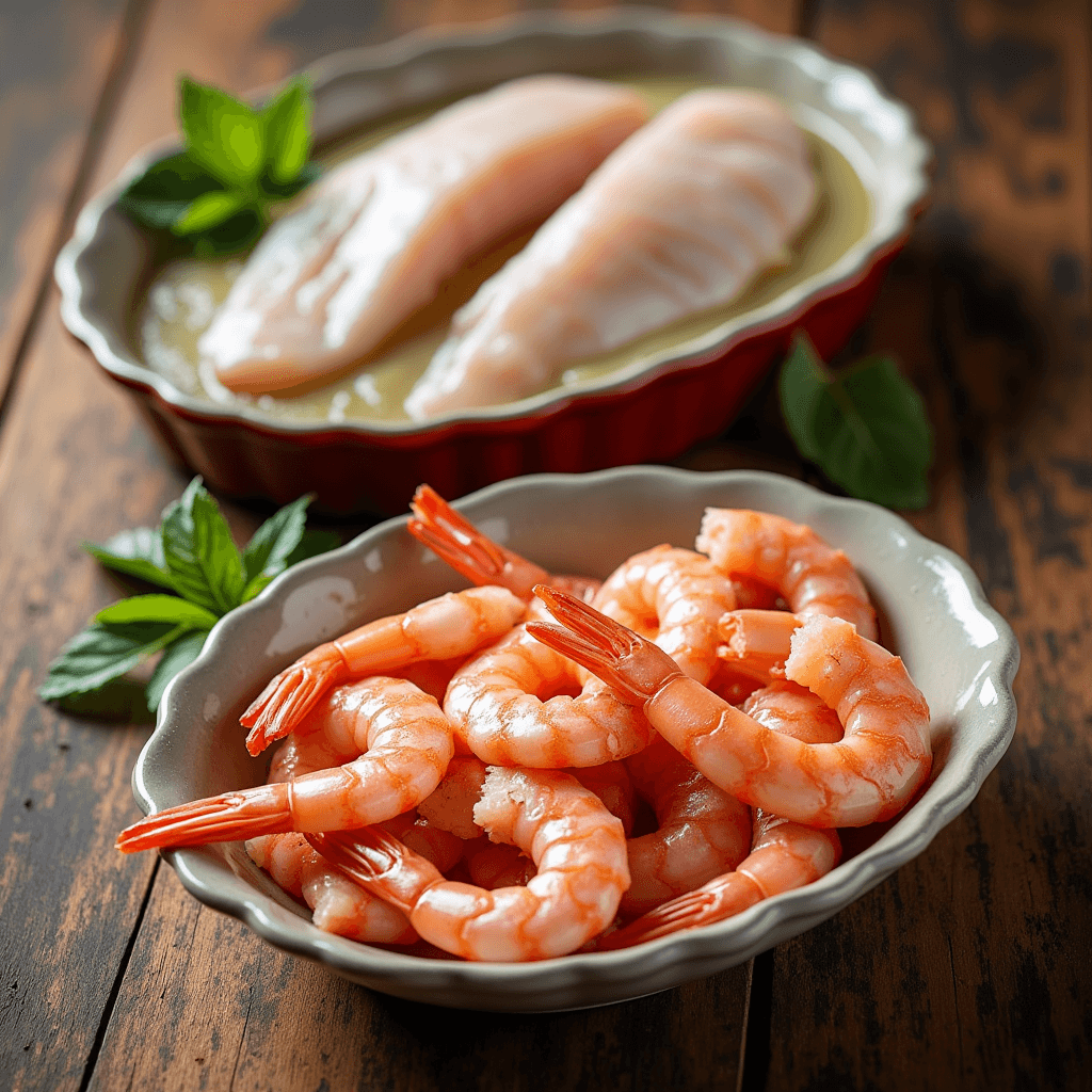Baked Cajun Catfish and Shrimps