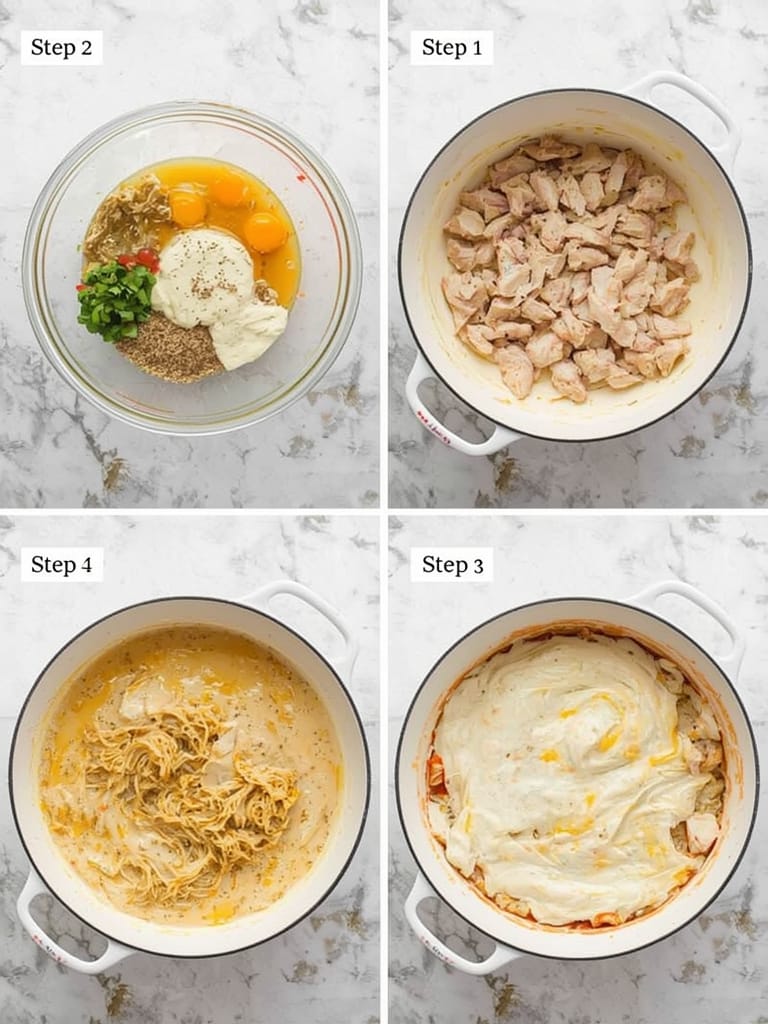 Creamy Chicken Lasagna with White Sauce steps