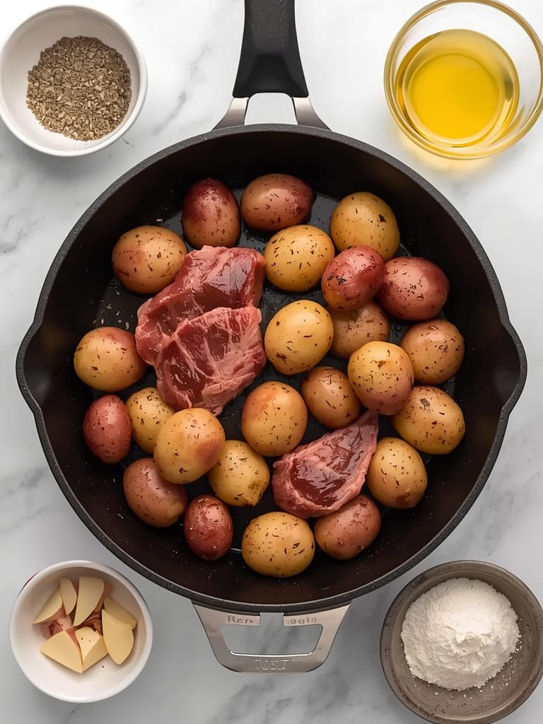 Garlic Butter Steak and Potatoes Skillet ingredients
