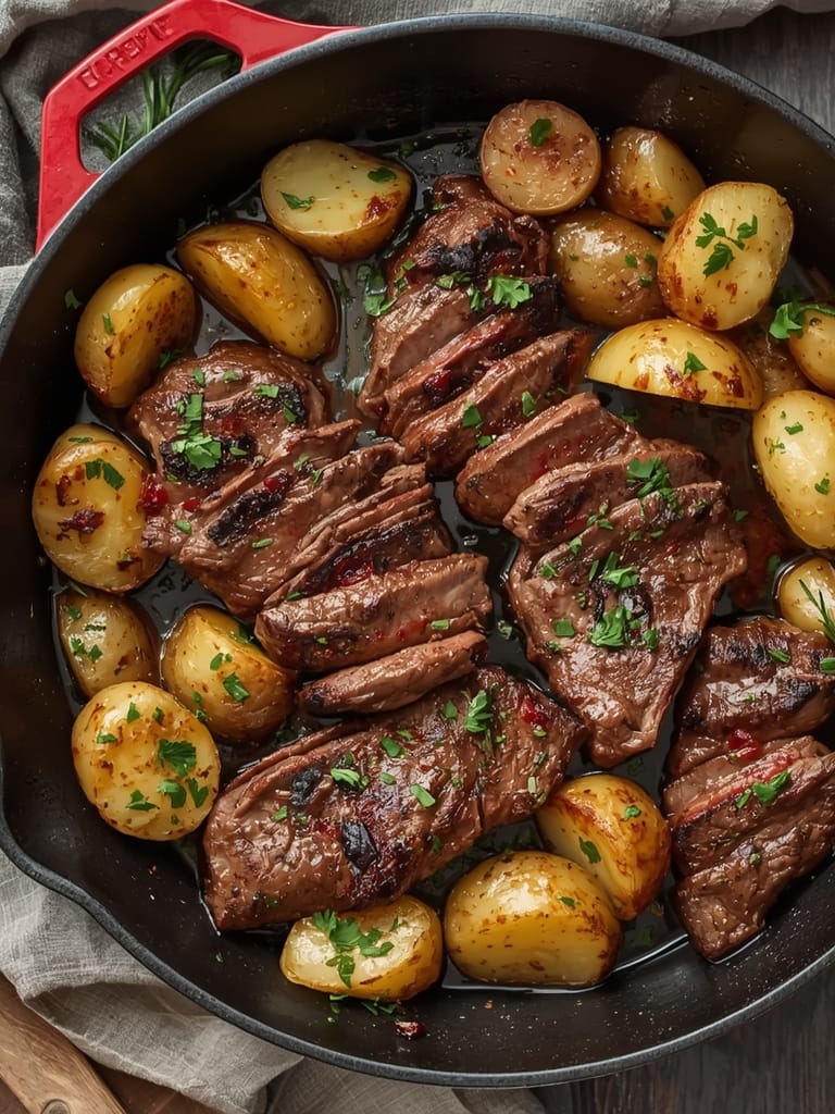 Garlic Butter Steak and Potatoes Skillet