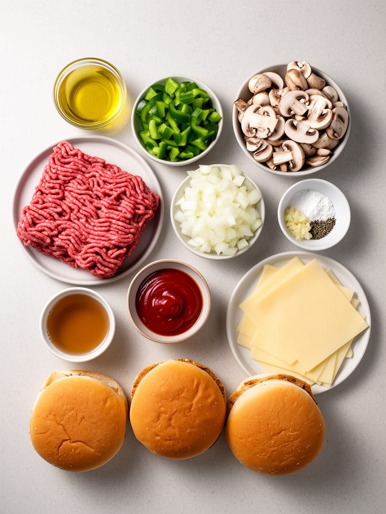 Philly Cheesesteak Sloppy Joes ingredients