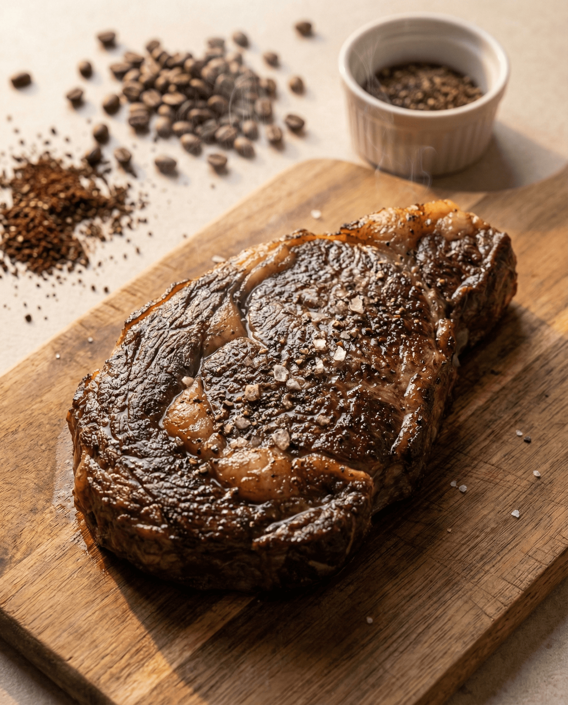 Coffee-rubbed steak